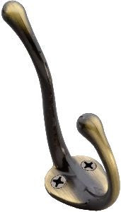 Hickory P27120-AB: 3-1/2" Utility Double Coat Hook w/Knob Ends - Antique Brass