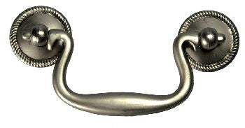 Hickory P8049-ST: 3" cc Manor House Bail Cabinet Pull - Silver Stone