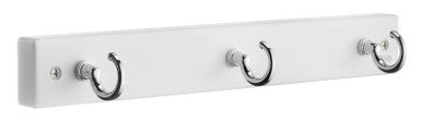 Smedbo BX1013: Beslagsboden Triple Hook Wall Rack - Polished Chrome/White