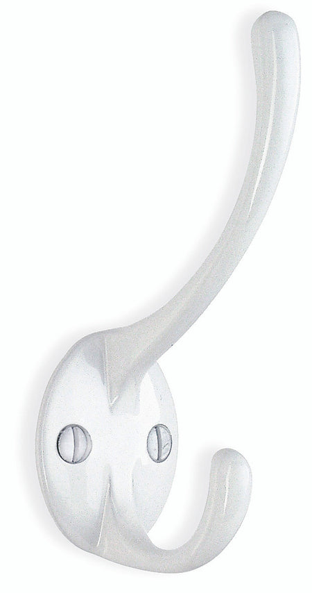 Smedbo BX247: 4-3/8" Beslagsboden Coat & Hat Wall Hook - White