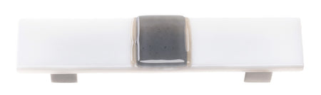 Sietto P-1500-SN: 3-1/2" cc Bandwidth Cabinet Pull - White w/Satin Nickel Base