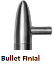 Sextant 1200 Series Door Pull Bullet Finial - Stippled Stainless Steel