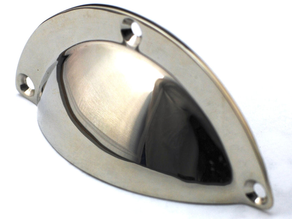 Cal Crystal C1700-US14: 98mm Plain Bin Cabinet Pull - Polished Nickel