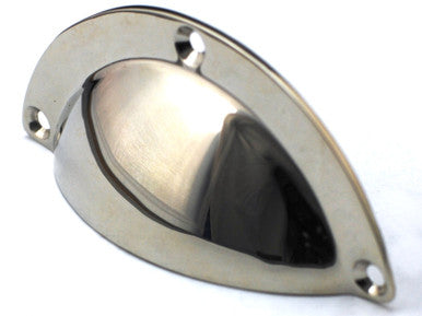 Cal Crystal C1700-US14: 98mm Plain Bin Cabinet Pull - Polished Nickel