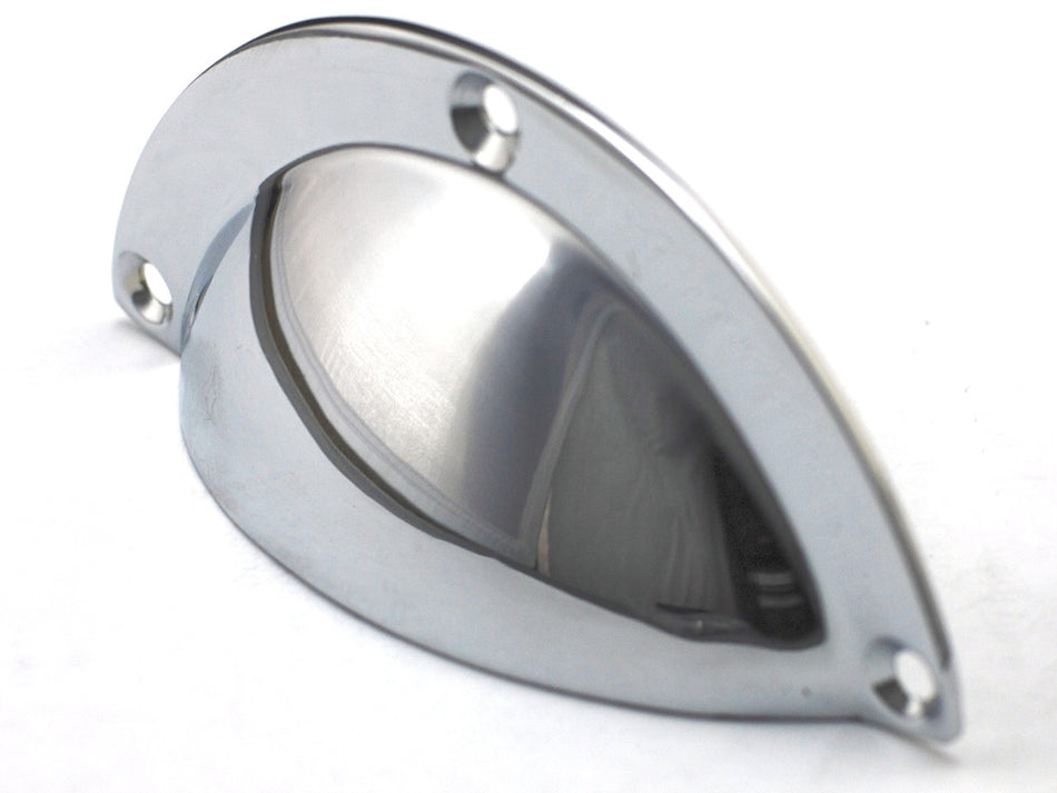 Cal Crystal C1700-US26: 98mm Plain Bin Cabinet Pull - Polished Chrome