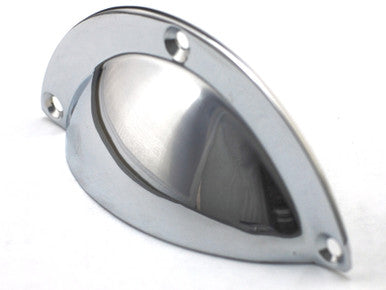 Cal Crystal C1700-US26: 98mm Plain Bin Cabinet Pull - Polished Chrome