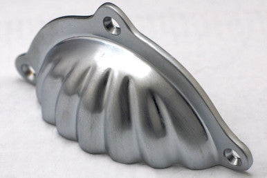 Cal Crystal C1830-US26D: 100mm Scalloped Bin Cabinet Pull - Satin Chrome