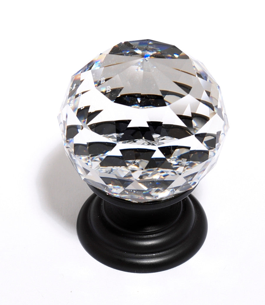 Alno C210-CLR/BRZ: 1-1/4" Swarovski Crystal Cabinet Knob - Bronze