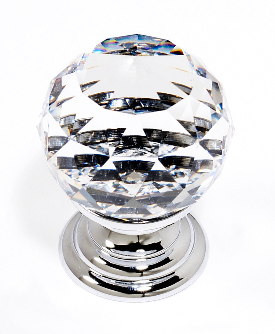 Alno C210-CLR/PC: 1-1/4" Swarovski Crystal Cabinet Knob - Polished Chrome