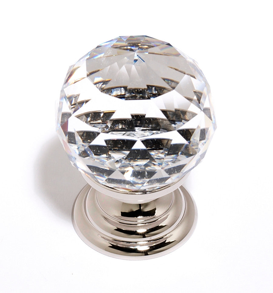 Alno C210-CLR/PN: 1-1/4" Swarovski Crystal Cabinet Knob - Polished Nickel