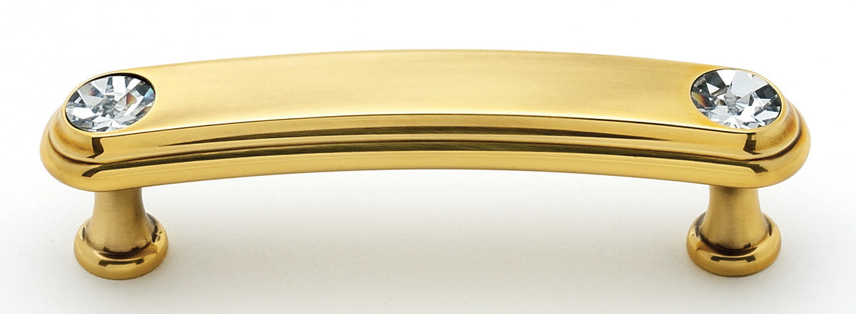 Alno C211-3-PA: 3" cc Swarovski Crystal Arch Bar Cabinet Pull - Polished Antique