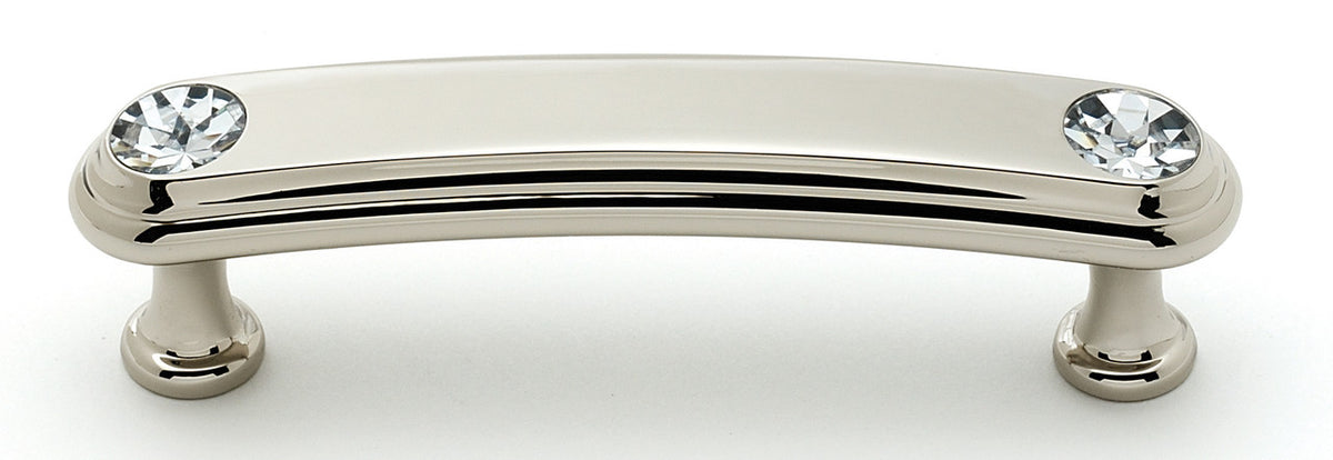 Alno C211-3-PN: 3" cc Swarovski Crystal Arch Bar Cabinet Pull - Polished Nickel