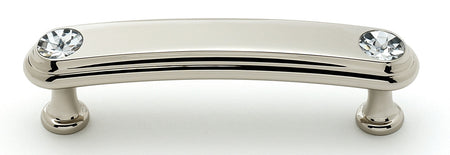 Alno C211-3-PN: 3" cc Swarovski Crystal Arch Bar Cabinet Pull - Polished Nickel