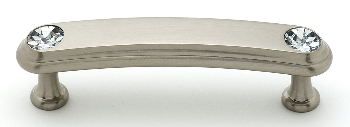 Alno C211-3-SN: 3" cc Swarovski Crystal Arch Bar Cabinet Pull - Satin Nickel