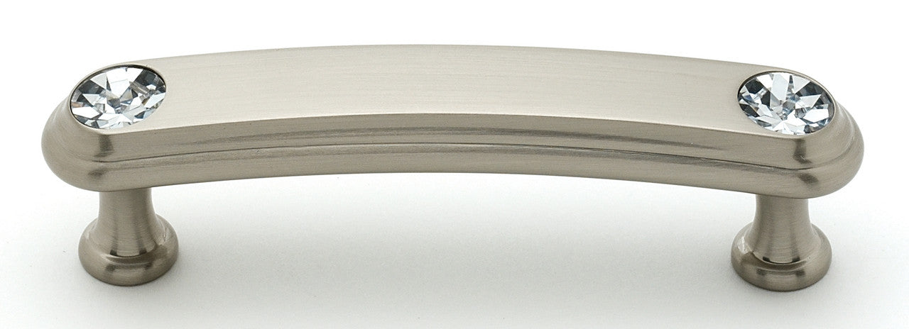 Alno C211-3-SN: 3" cc Swarovski Crystal Arch Bar Cabinet Pull - Satin Nickel
