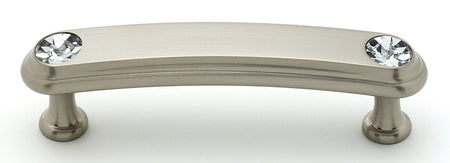 Alno C211-3-SN: 3" cc Swarovski Crystal Arch Bar Cabinet Pull - Satin Nickel