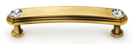 Alno C211-35-PA: 3-1/2" cc Swarovski Crystal Arch Bar Cabinet Pull - Polished Antique