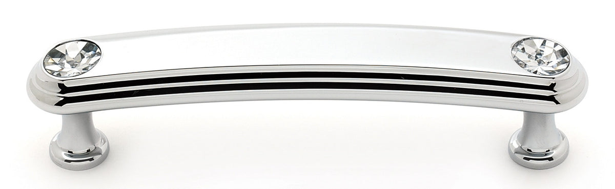 Alno C211-35-PC: 3-1/2" cc Swarovski Crystal Arch Bar Cabinet Pull - Polished Chrome