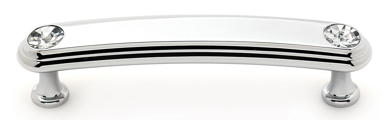 Alno C211-35-PC: 3-1/2" cc Swarovski Crystal Arch Bar Cabinet Pull - Polished Chrome