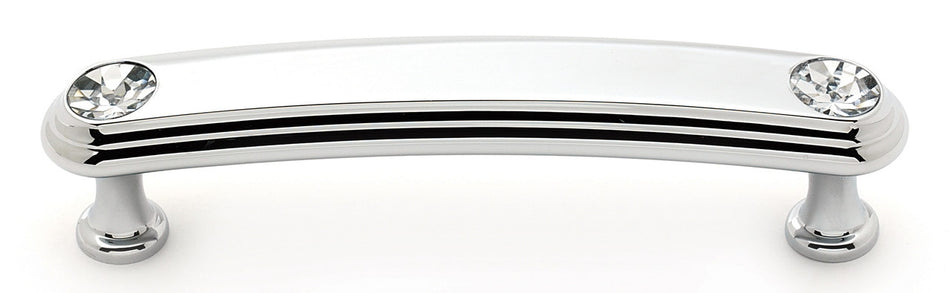 Alno C211-35-PC: 3-1/2" cc Swarovski Crystal Arch Bar Cabinet Pull - Polished Chrome