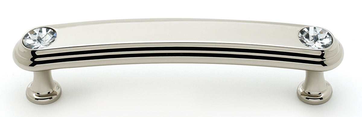 Alno C211-35-PN: 3-1/2" cc Swarovski Crystal Arch Bar Cabinet Pull - Polished Nickel