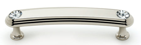 Alno C211-35-PN: 3-1/2" cc Swarovski Crystal Arch Bar Cabinet Pull - Polished Nickel