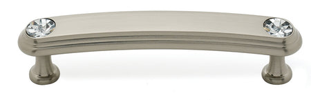 Alno C211-35-SN: 3-1/2" cc Swarovski Crystal Arch Bar Cabinet Pull - Satin Nickel