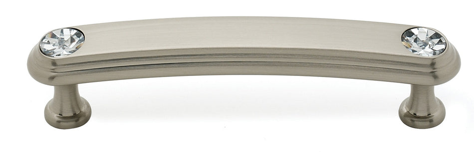 Alno C211-35-SN: 3-1/2" cc Swarovski Crystal Arch Bar Cabinet Pull - Satin Nickel