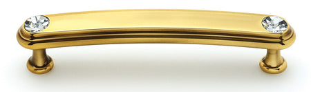 Alno C211-4-PA: 4" cc Swarovski Crystal Arch Bar Cabinet Pull - Polished Antique