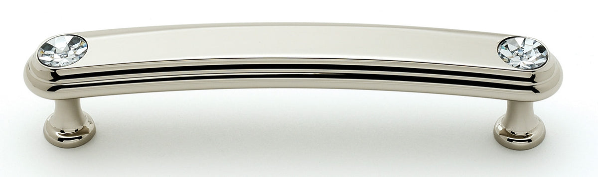 Alno C211-4-PN: 4" cc Swarovski Crystal Arch Bar Cabinet Pull - Polished Nickel