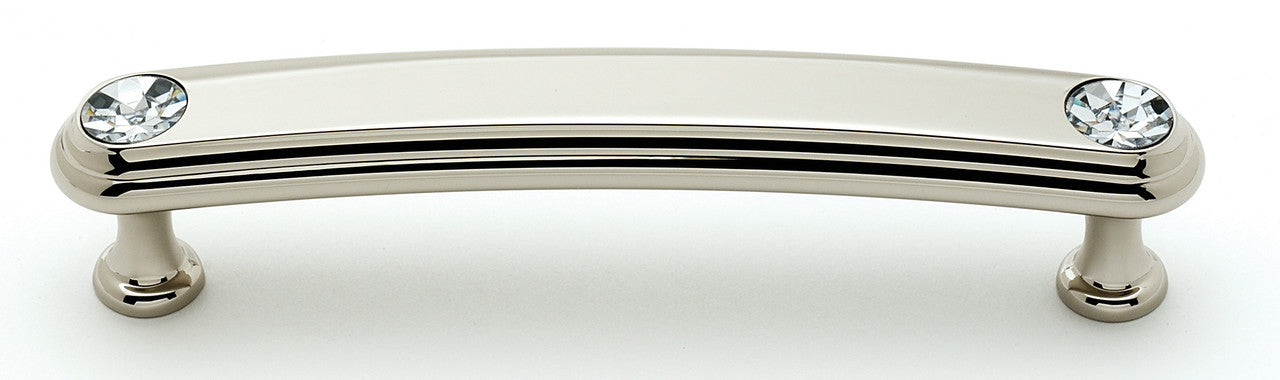 Alno C211-4-PN: 4" cc Swarovski Crystal Arch Bar Cabinet Pull - Polished Nickel