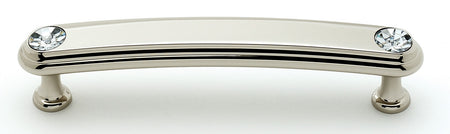Alno C211-4-PN: 4" cc Swarovski Crystal Arch Bar Cabinet Pull - Polished Nickel