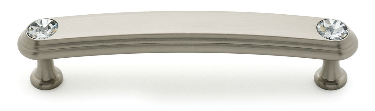 Alno C211-4-SN: 4" cc Swarovski Crystal Arch Bar Cabinet Pull - Satin Nickel