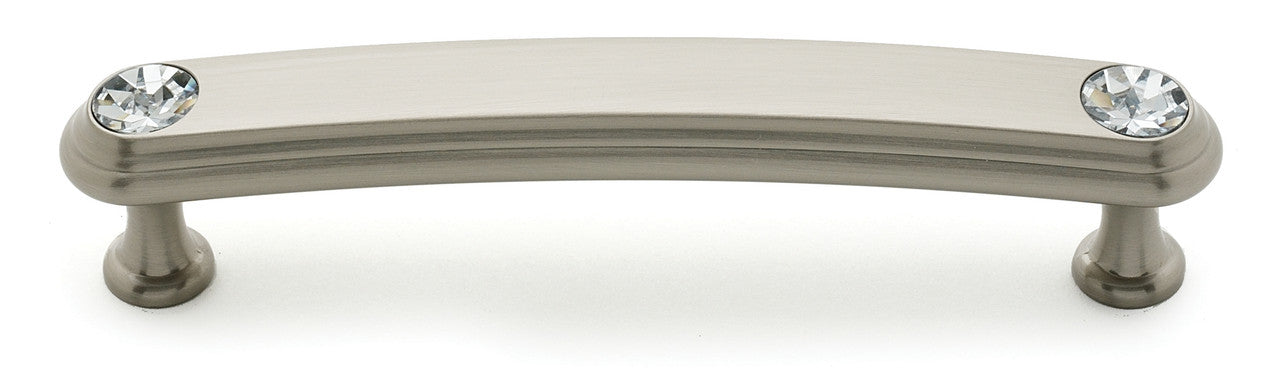 Alno C211-4-SN: 4" cc Swarovski Crystal Arch Bar Cabinet Pull - Satin Nickel