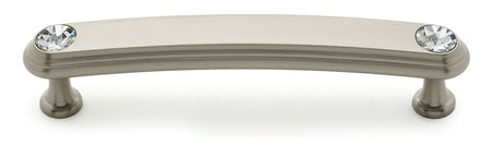Alno C211-4-SN: 4" cc Swarovski Crystal Arch Bar Cabinet Pull - Satin Nickel