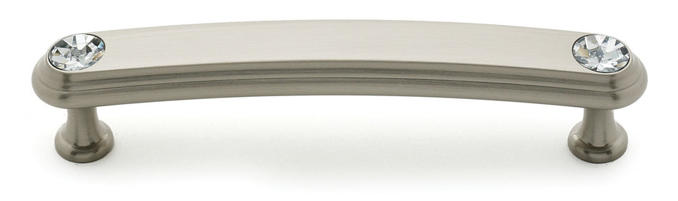 Alno C211-4-SN: 4" cc Swarovski Crystal Arch Bar Cabinet Pull - Satin Nickel