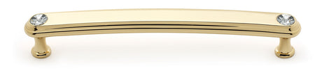 Alno C211-6-GLD: 6" cc Swarovski Crystal Arch Bar Cabinet Pull - Gold