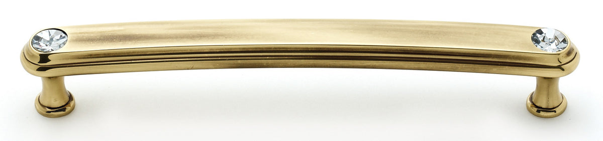 Alno C211-6-PA: 6" cc Swarovski Crystal Arch Bar Cabinet Pull - Polished Antique