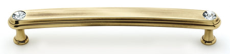 Alno C211-6-PA: 6" cc Swarovski Crystal Arch Bar Cabinet Pull - Polished Antique