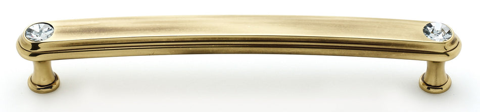 Alno C211-6-PA: 6" cc Swarovski Crystal Arch Bar Cabinet Pull - Polished Antique