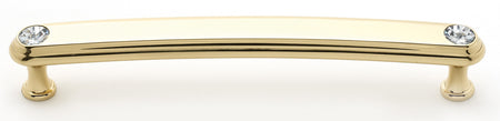 Alno C211-6-PB: 6" cc Swarovski Crystal Arch Bar Cabinet Pull - Polished Brass