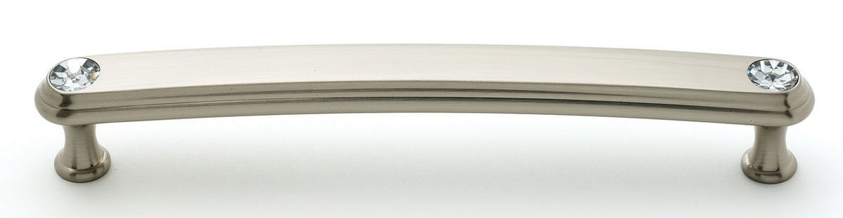 Alno C211-6-SN: 6" cc Swarovski Crystal Arch Bar Cabinet Pull - Satin Nickel