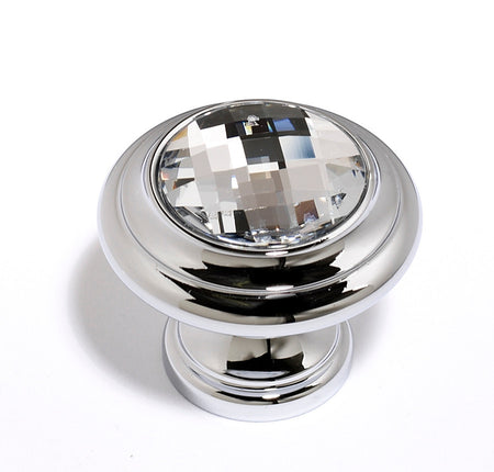Alno C211-CLR/PC: 1-1/4" Swarovski Crystal Round Cabinet Knob - Polished Chrome