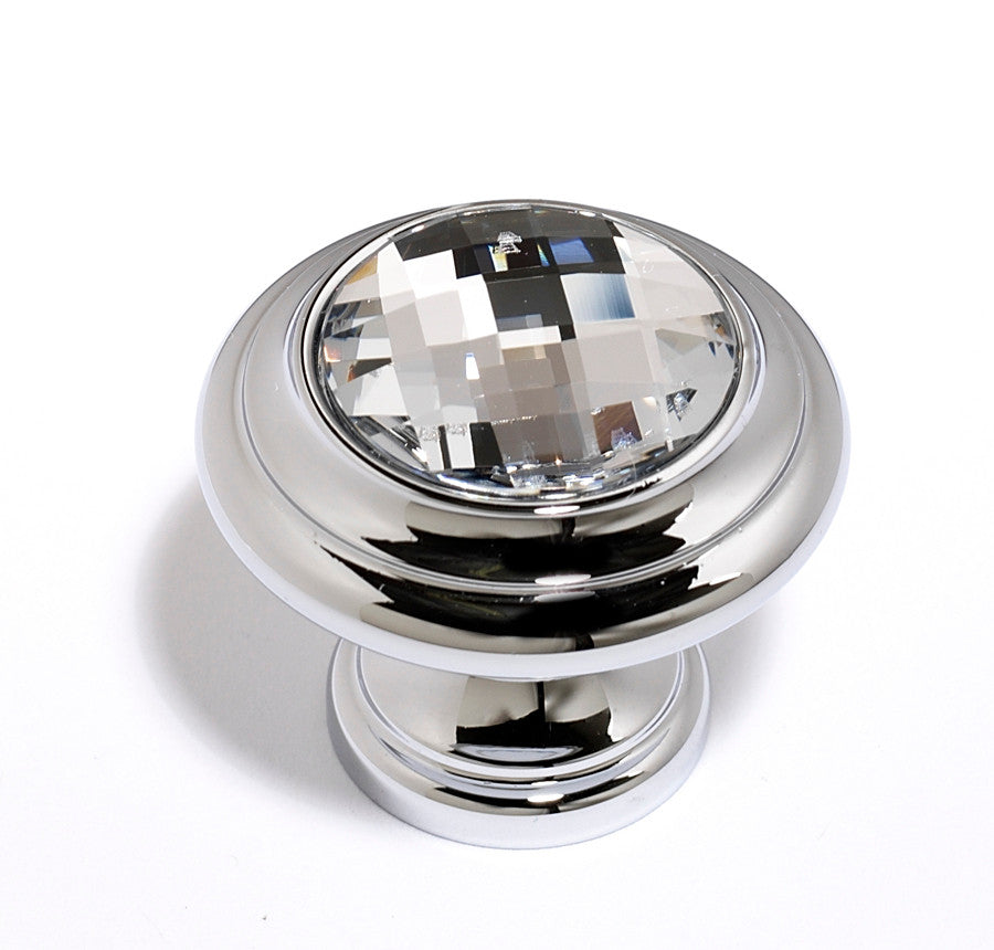 Alno C211-CLR/PC: 1-1/4" Swarovski Crystal Round Cabinet Knob - Polished Chrome