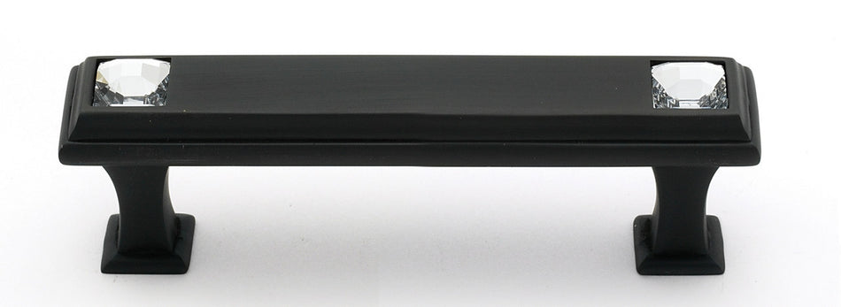 Alno C213-3-BRZ: 3" cc Swarovski Crystal Cabinet Pull - Bronze