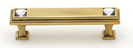 Alno C213-3-PA: 3" cc Swarovski Crystal Cabinet Pull - Polished Antique