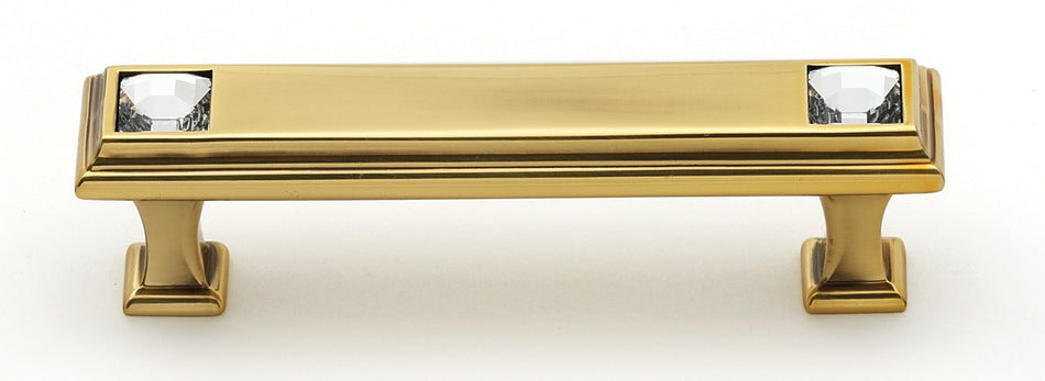 Alno C213-3-PA: 3" cc Swarovski Crystal Cabinet Pull - Polished Antique