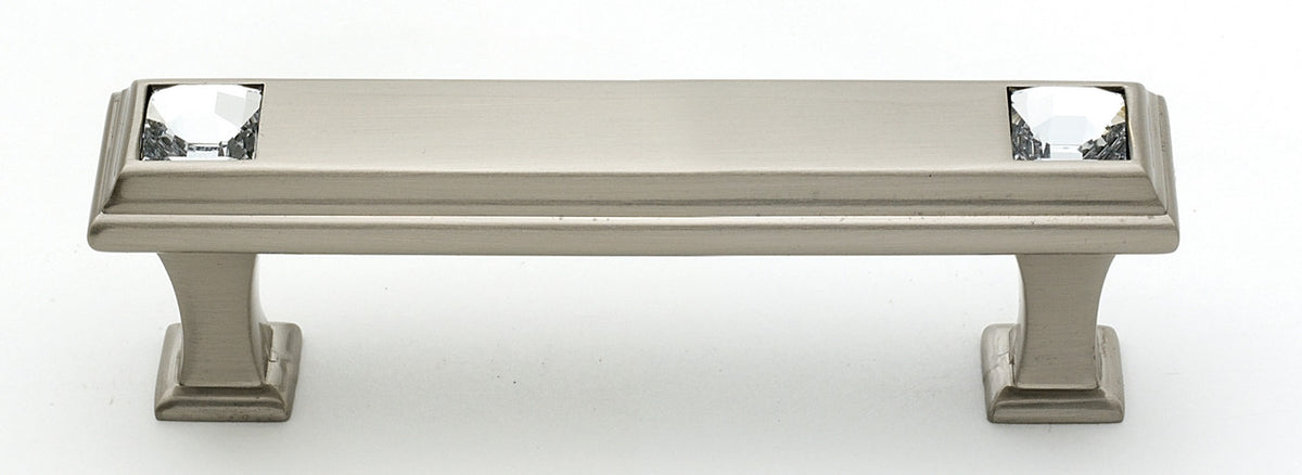 Alno C213-3-SN: 3" cc Swarovski Crystal Cabinet Pull - Satin Nickel