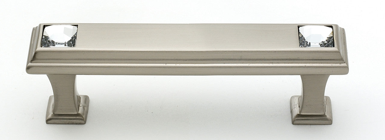 Alno C213-3-SN: 3" cc Swarovski Crystal Cabinet Pull - Satin Nickel