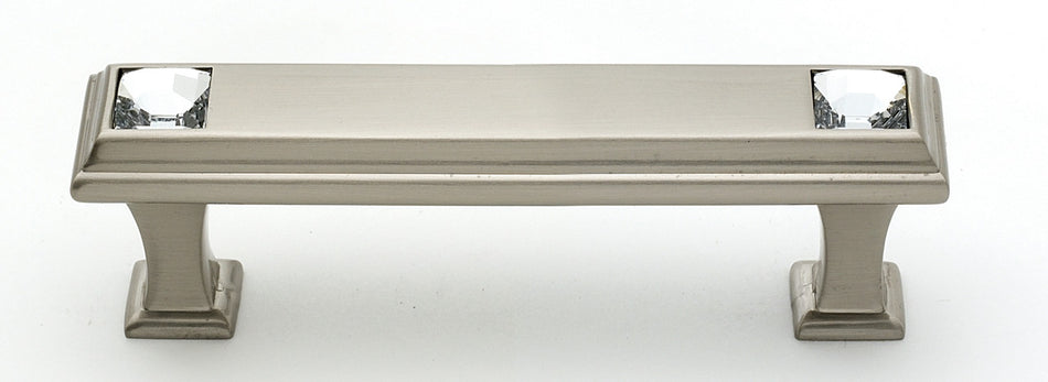 Alno C213-3-SN: 3" cc Swarovski Crystal Cabinet Pull - Satin Nickel
